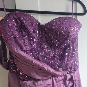 Elegant Purple Sequin Dress